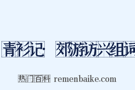 青衫记·郊游访兴组词是什么意思的图片